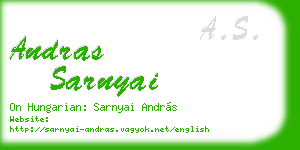 andras sarnyai business card